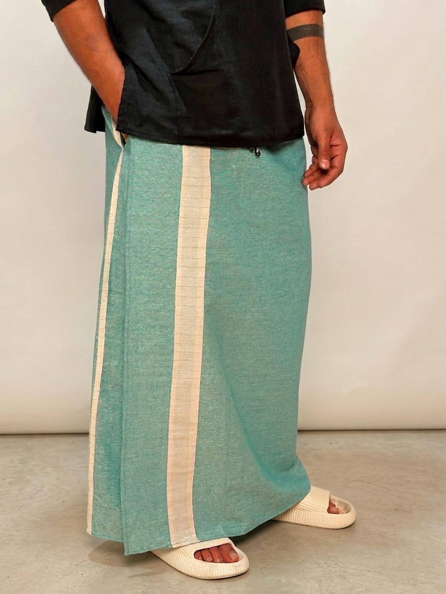 Men Ramagreen  Color With White Constrast Stripe Pajamalungi