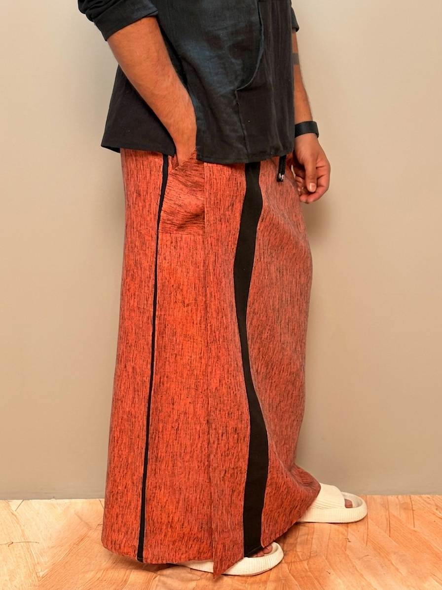 Men Coppar Color With Black Contrast Stripe Pajamalungi