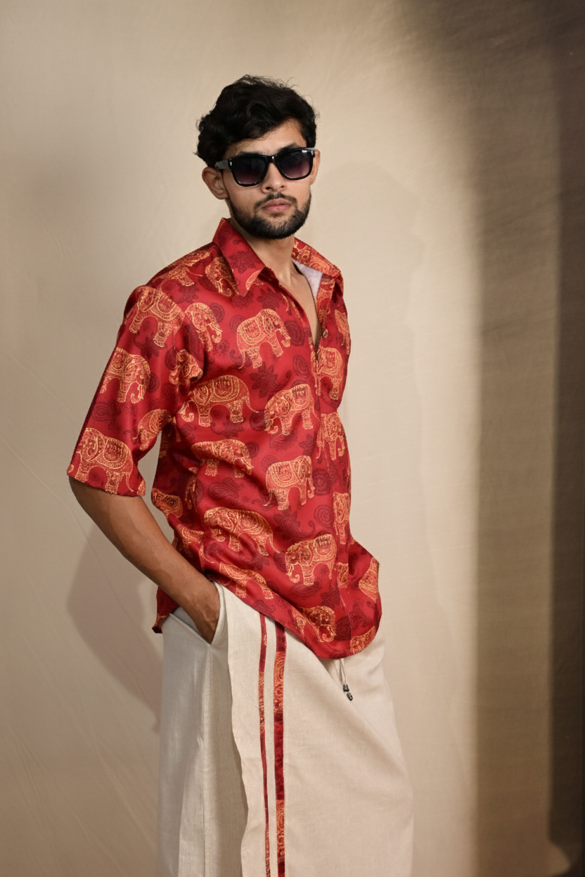 Beige Color Stripe Pajamalungi for Men