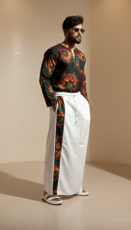Men’s Multicolor Abstract Print Kurta