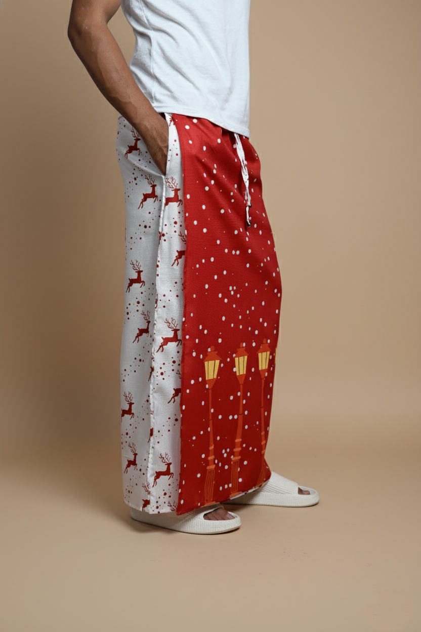 Red Snow/Lamppost Pajamalungi for Men
