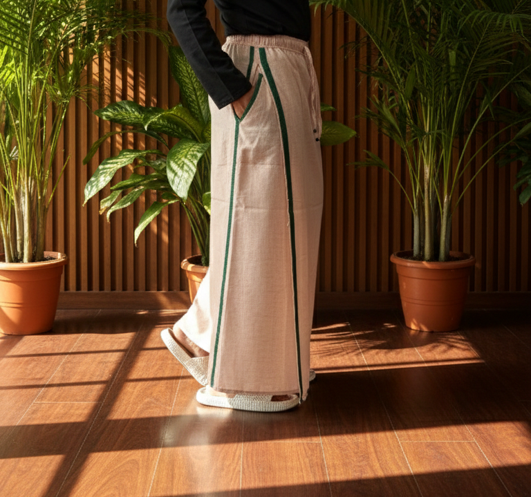 Men's Dusty Peach Color with Green stripe Pajamalungi