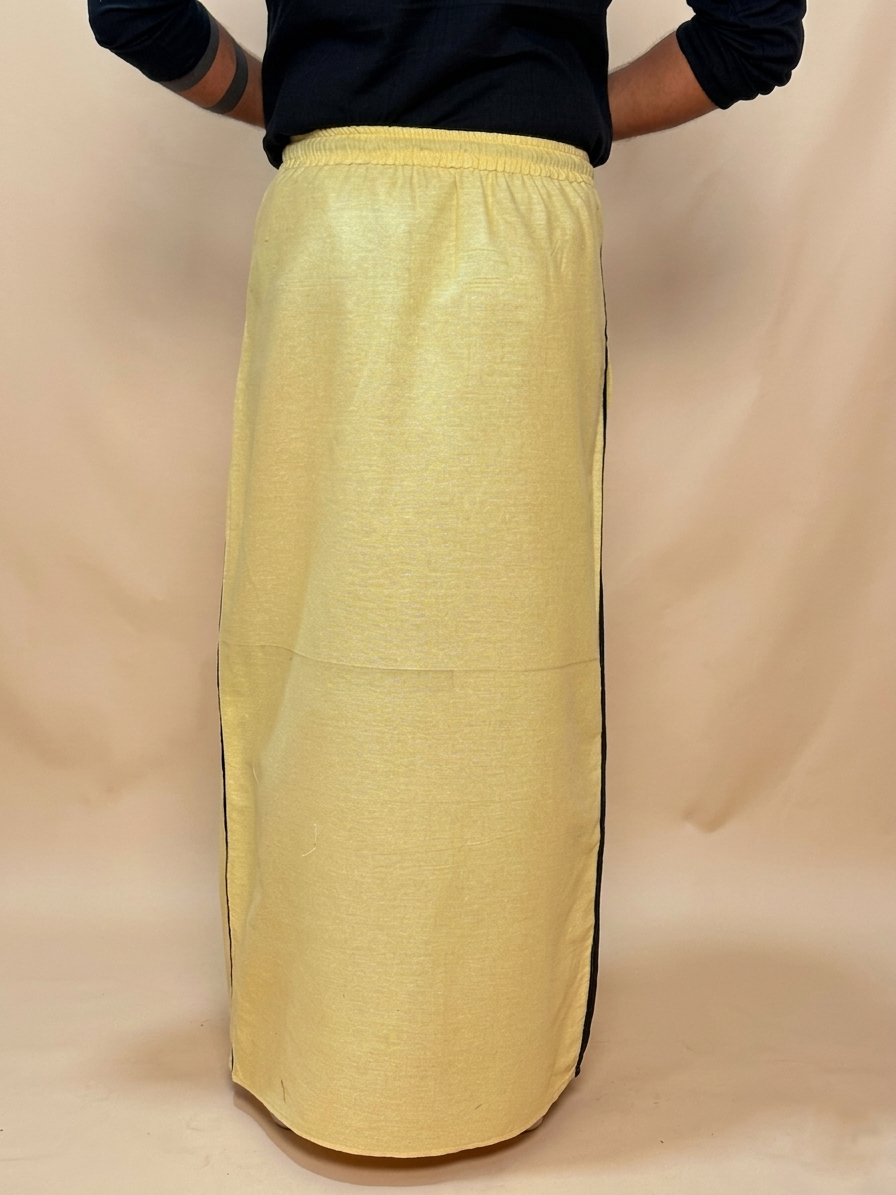 Men  Lemon Yellow With Black Contrast Stripe Pajamalungi
