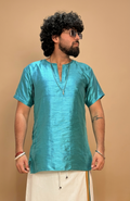 Men Ramagreen Colour Mulberry Silk Kurta.