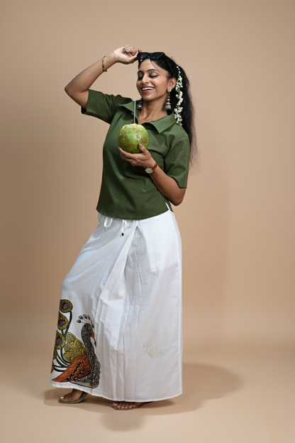 Women Peacock Printed Pajamalungi