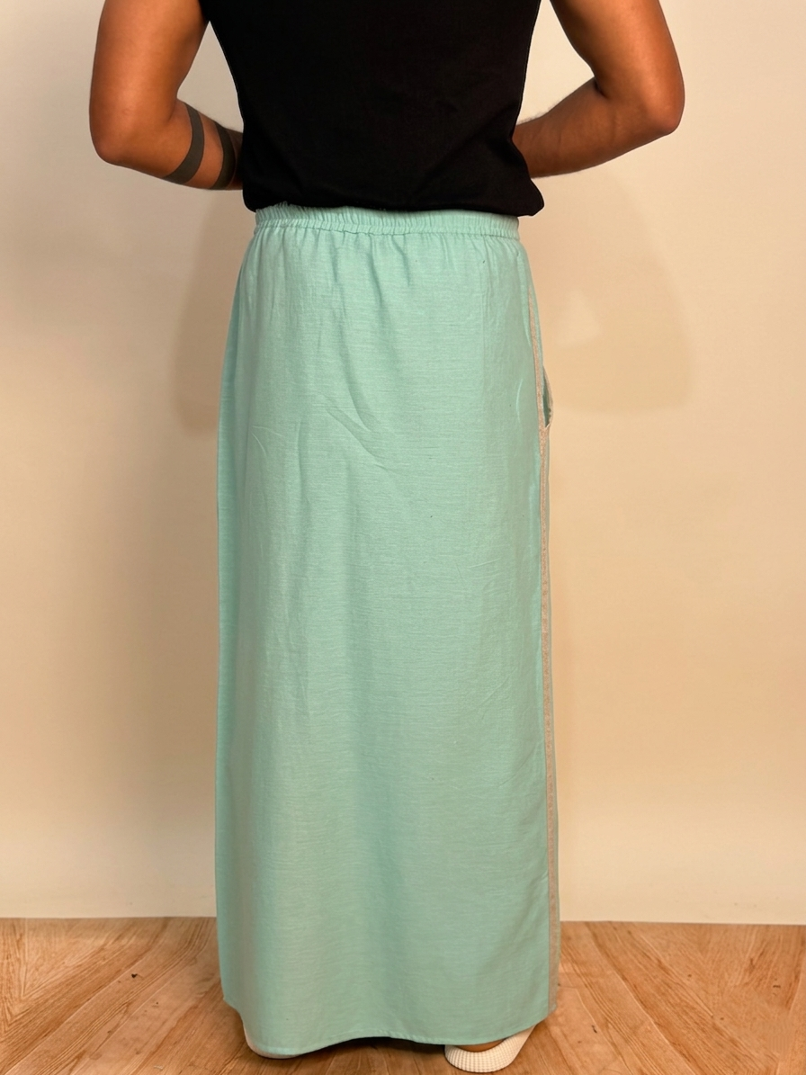 Men Seagreen Color With Light Grey Stripe Pajmalungi