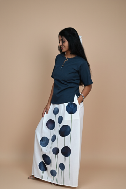 Women Navy blossom Pajamalungi