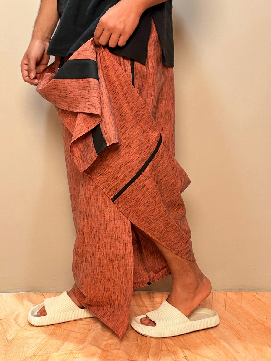 Men Coppar Color With Black Contrast Stripe Pajamalungi