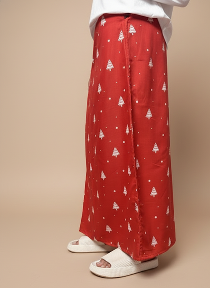 Men Red Christmas-Tree Paten Pajmalungi