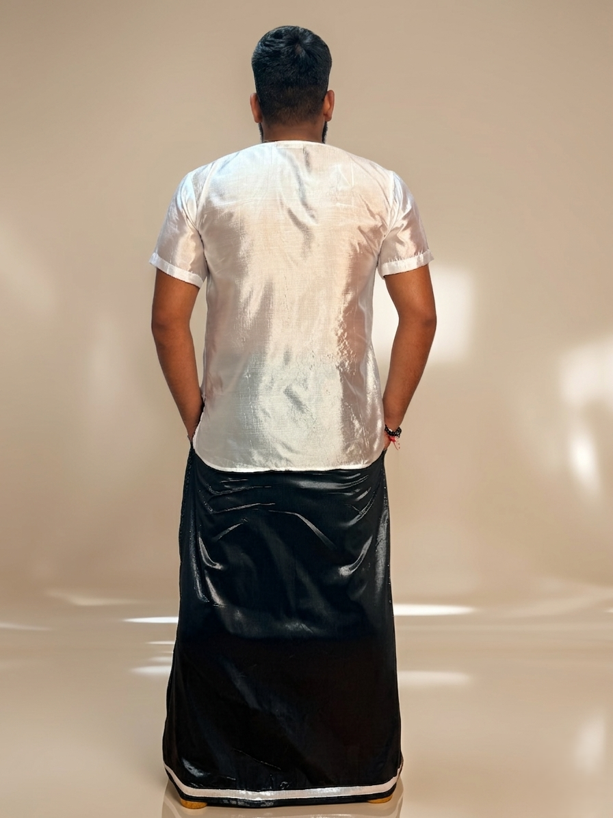 Men White Colour Silk Kurta
