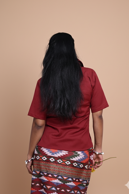 Women Maroon Color Cotton Kurta