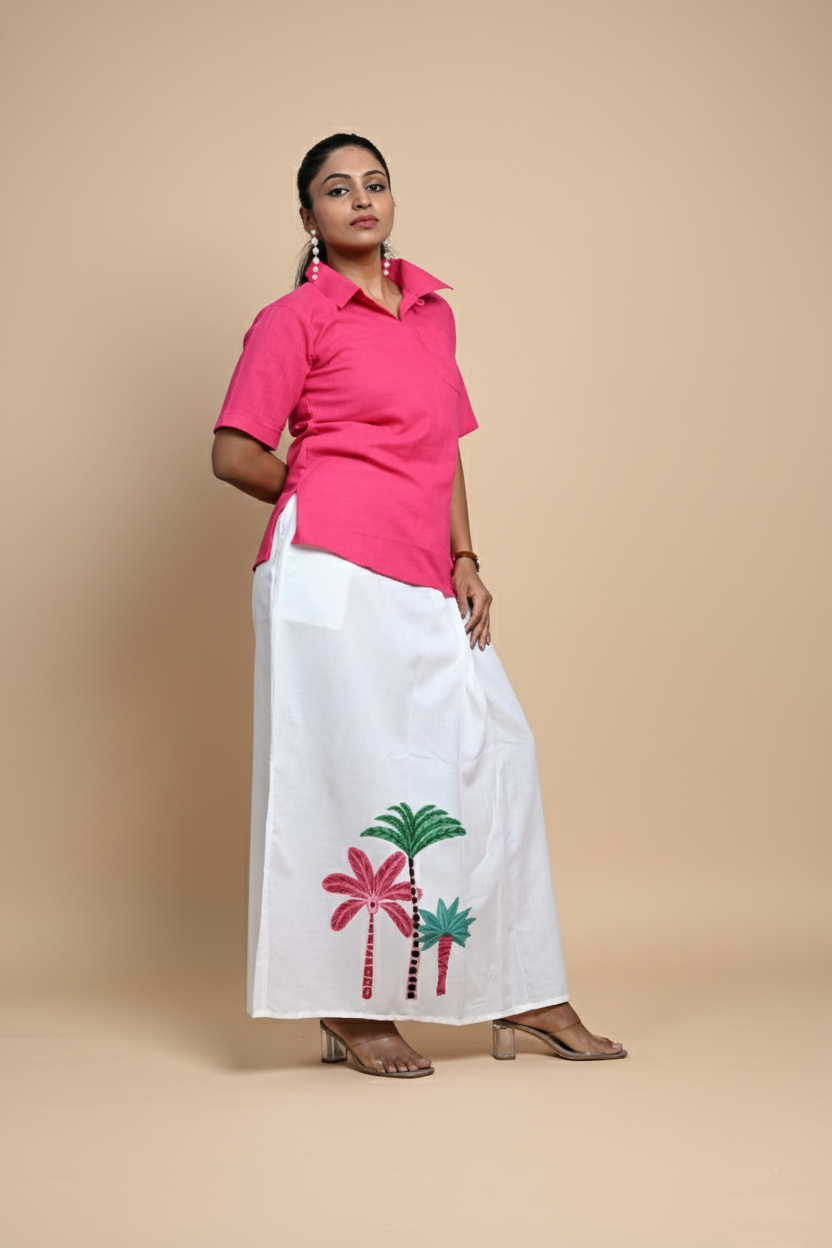 Women Solid Dark Pink Halfsleeve Kurti