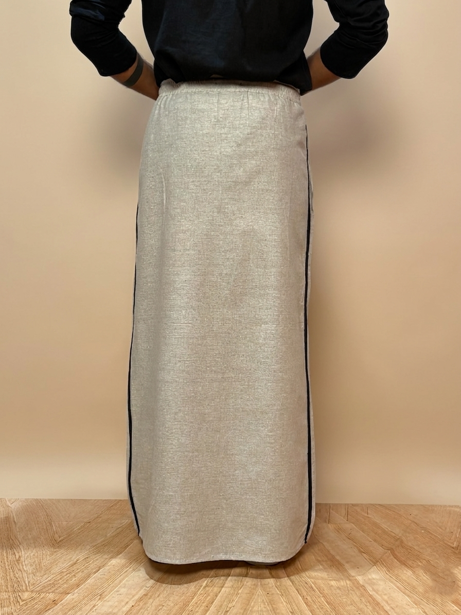Men Smoke Grey Color With Black Contrast Stripe Pajamalungi
