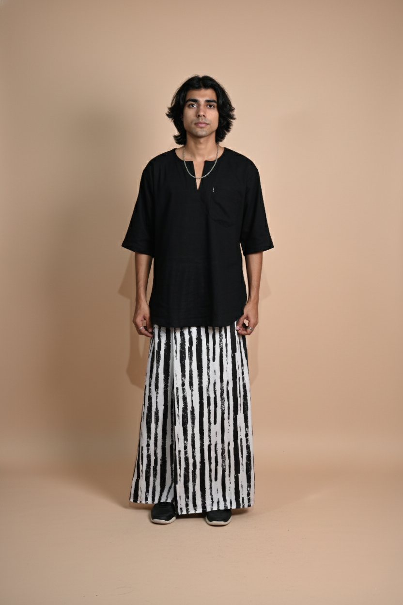 Black & White Brush Stripe  Pajamalungi