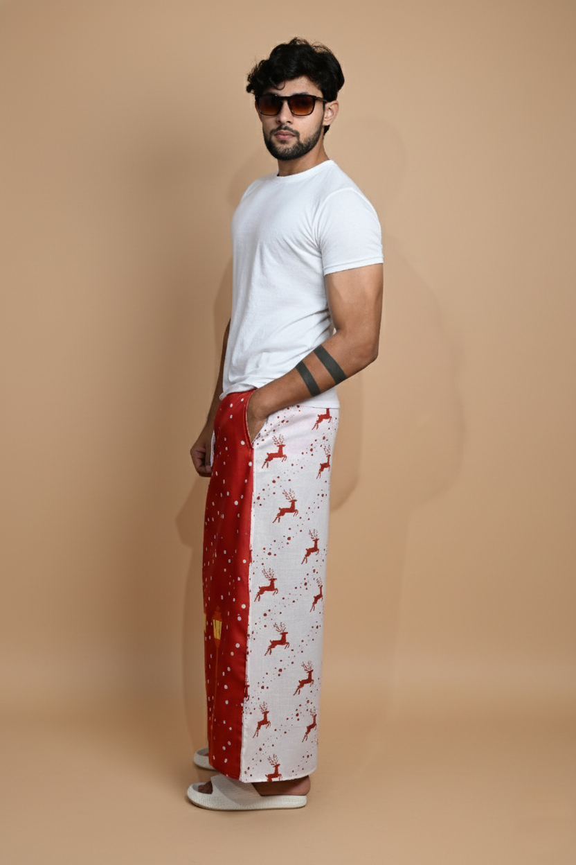Red Snow/Lamppost Pajamalungi for Men