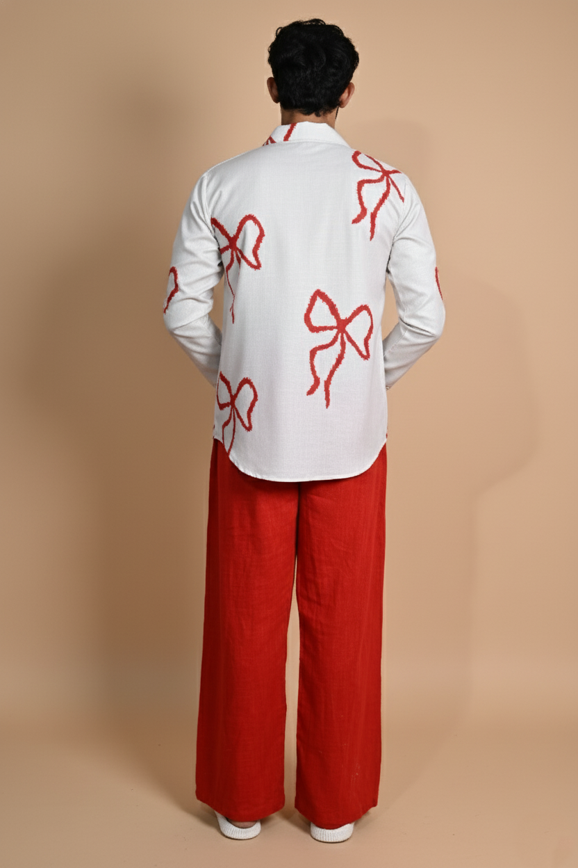 Red Cotton Pajama For Men