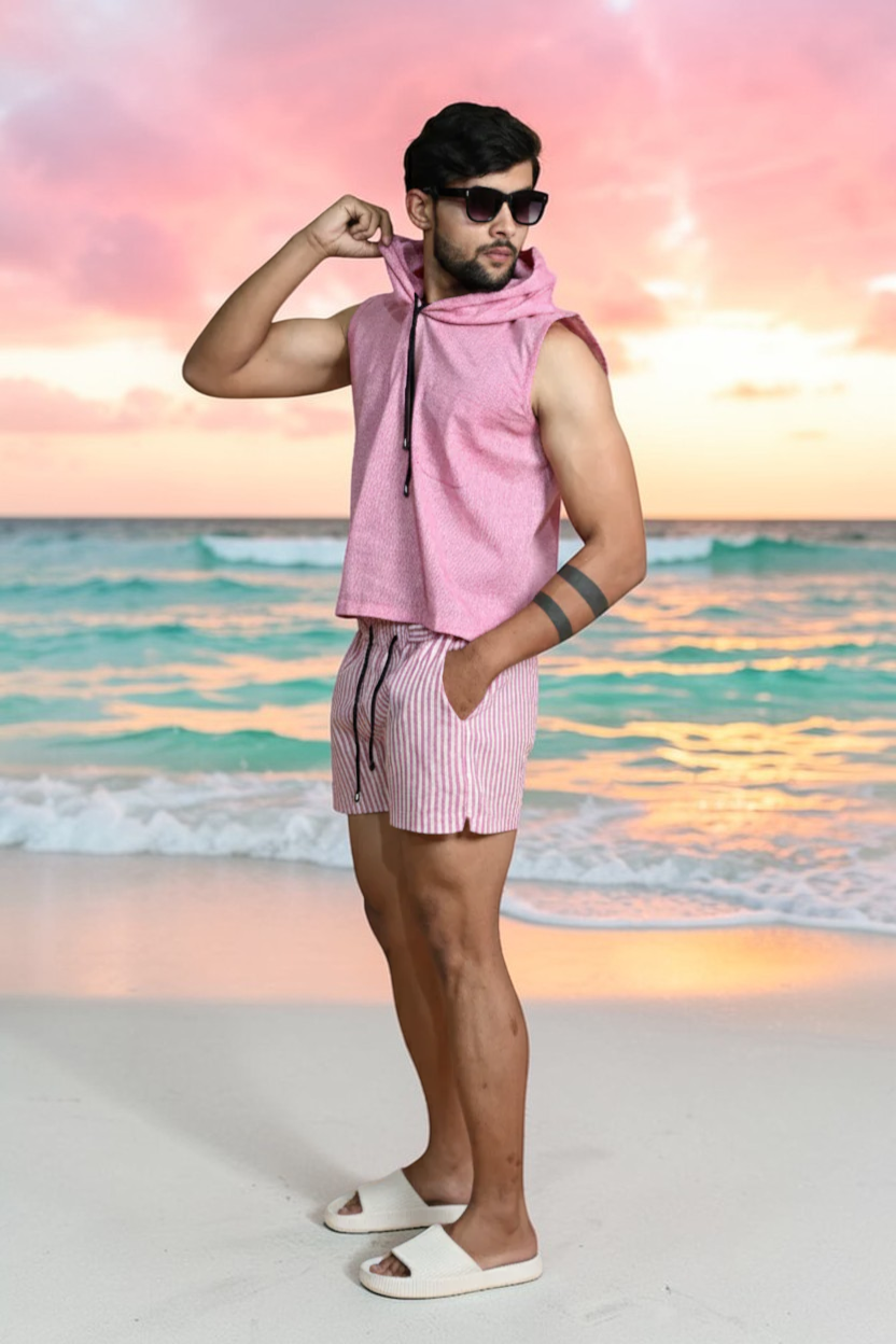 Pink Stripe Shorts