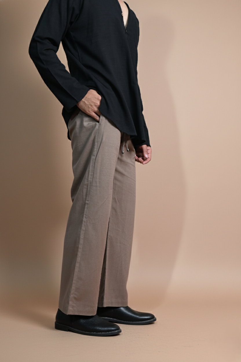 Cotton Black Color Full Sleeve Kurta For Men