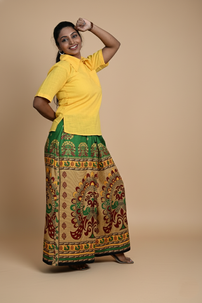 Women Peacock dubble face coffe color and multicolor Pajamalungi