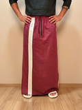 Men Wine Color With White Contrast Stripe Pajamalungi
