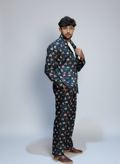 dark green royal butterfly blazer for men