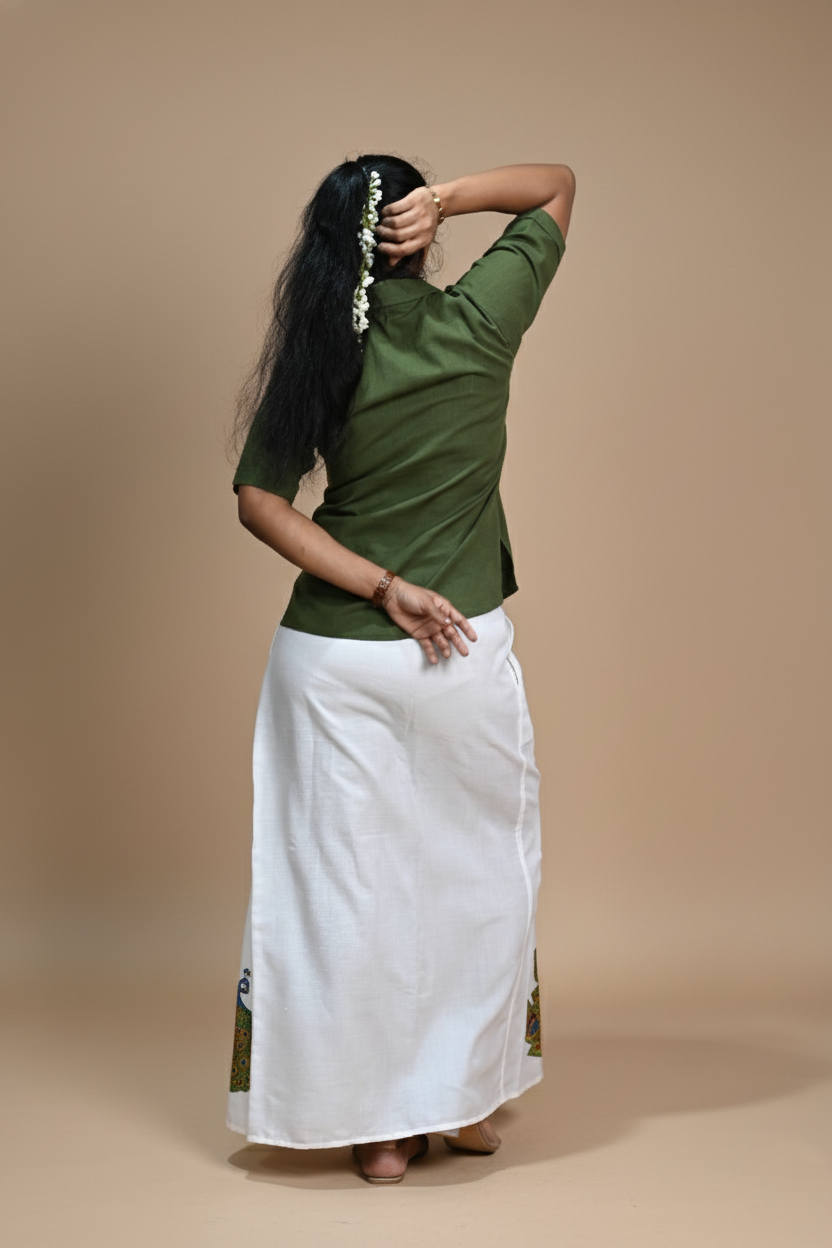 Women Peacock Printed Pajamalungi