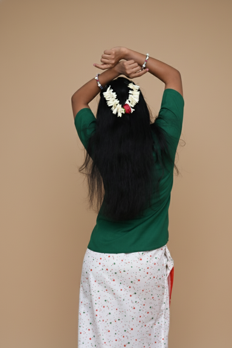 Women green Color Cotton Kurta