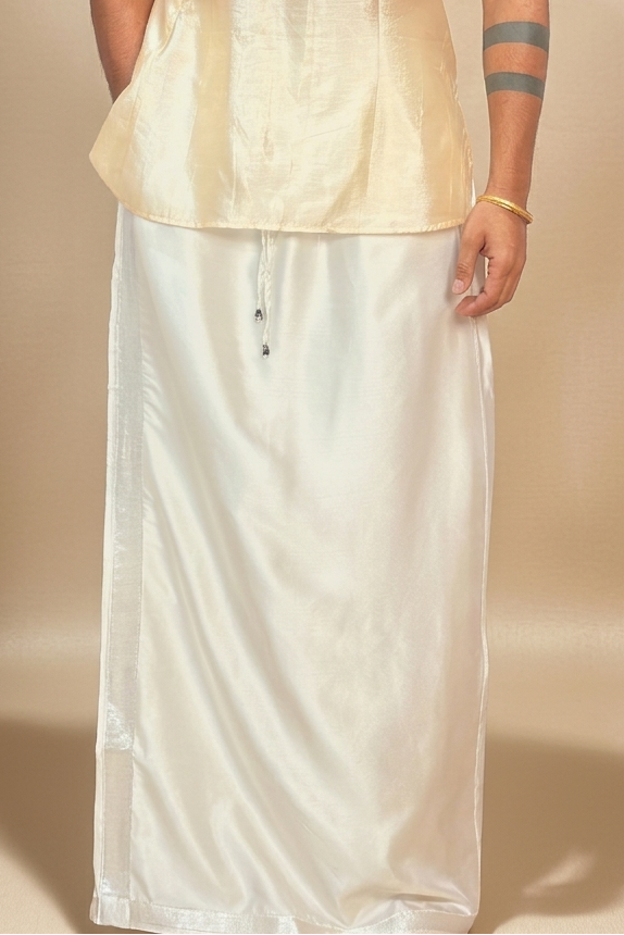 Men Light Gold Colour Silk Kurta