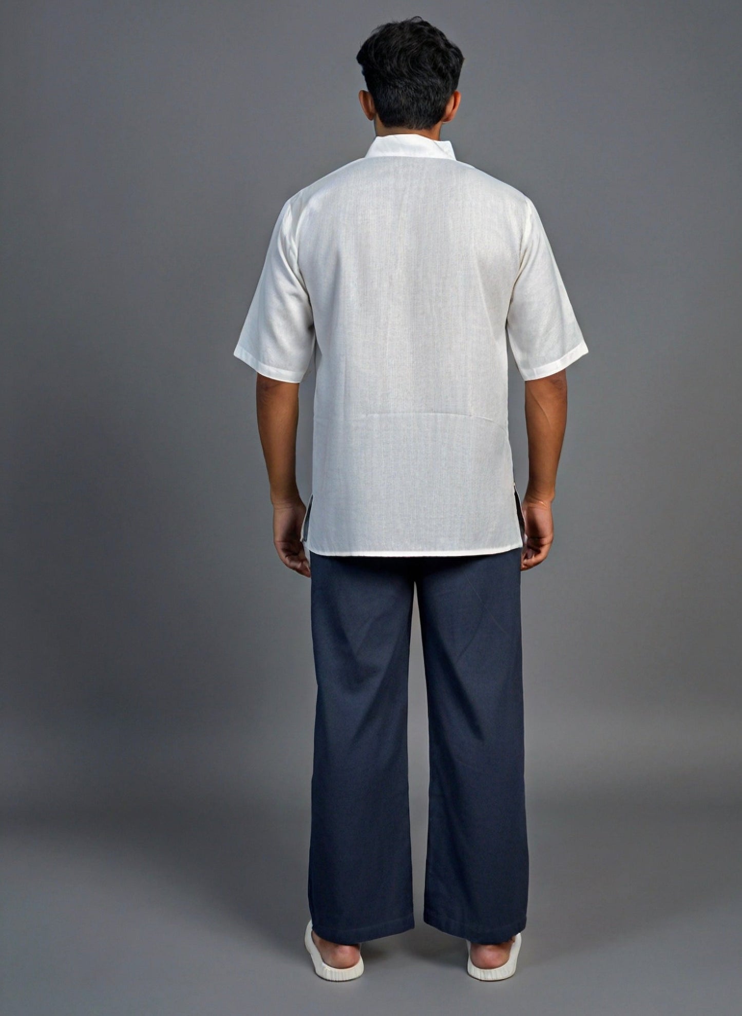 Men’s Half Sleeve Kurta– Afro Sunglasses Print (White)