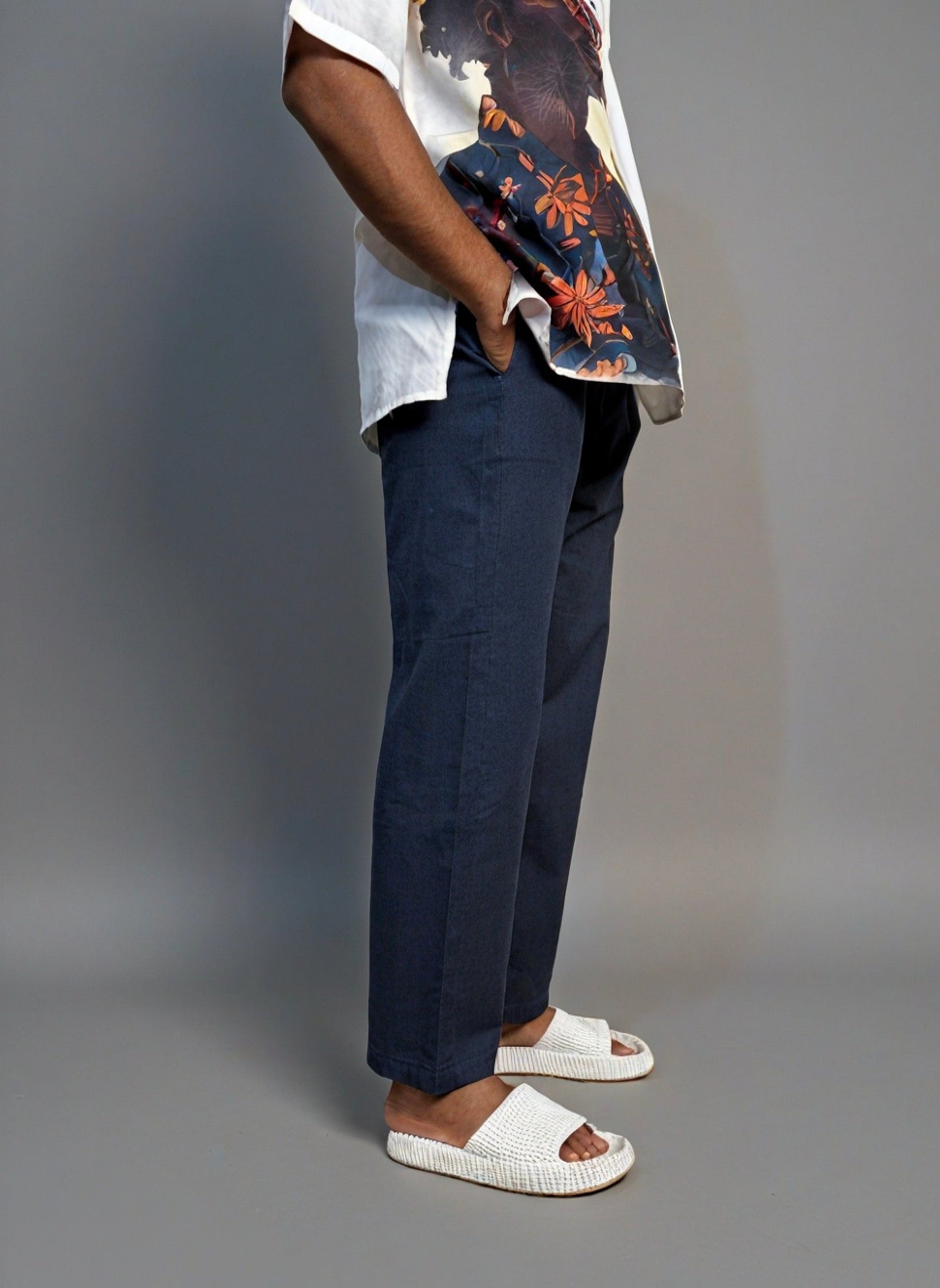 Men’s Half Sleeve Kurta– Afro Sunglasses Print (White)