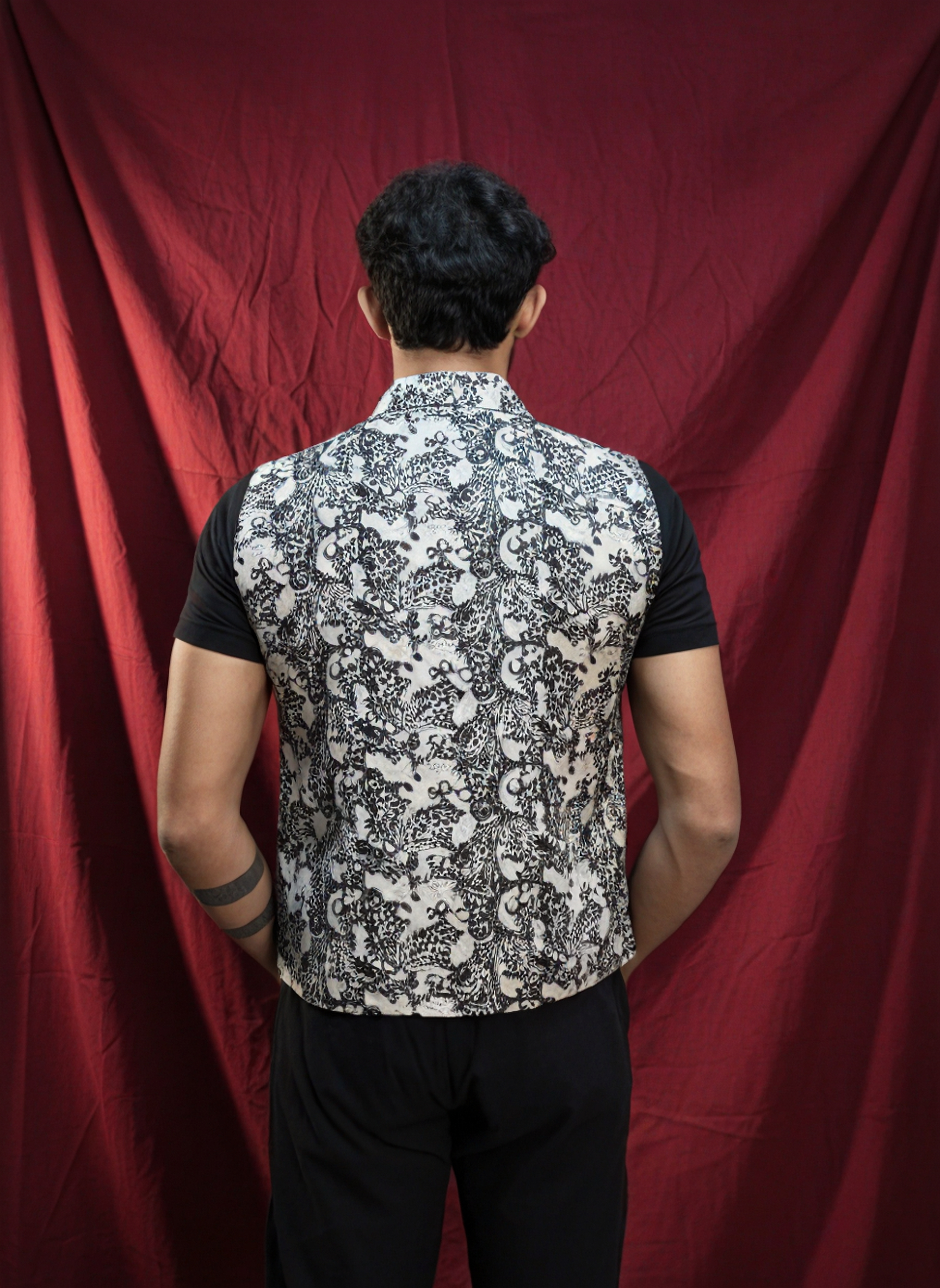 Butterfly digital print vest for men – colorful festive sleeveless jacket