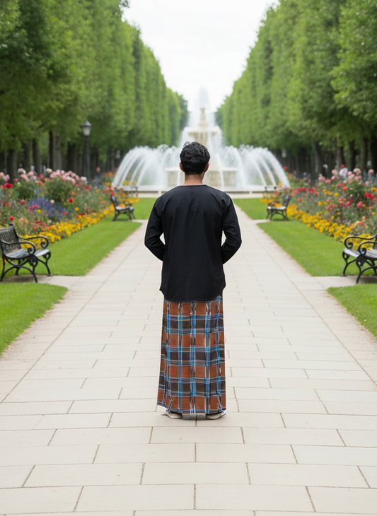 Full sleeves black kurta for men's