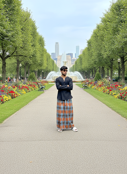 Full sleeves black kurta for men's