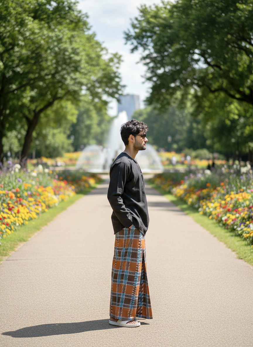 Full sleeves black kurta for men