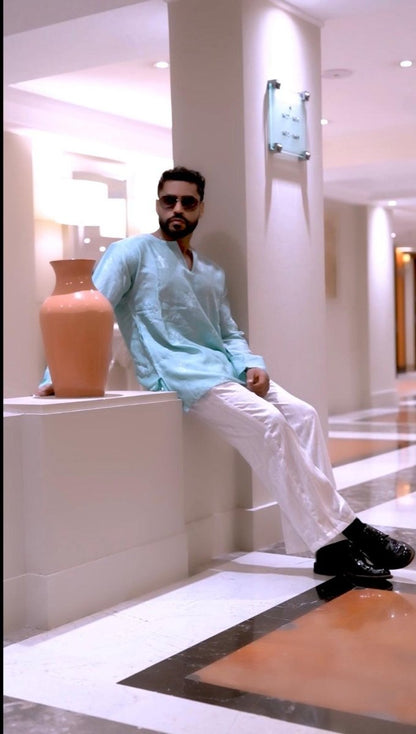 Sea Green Ethnic Kurta - Nirmal Online