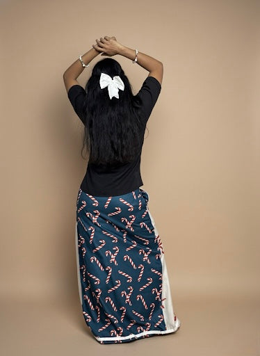 Women Dark Teal Candy Cane print Pajamalungi