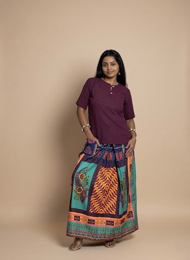 Women Multicolor Boho Print pajamalungi