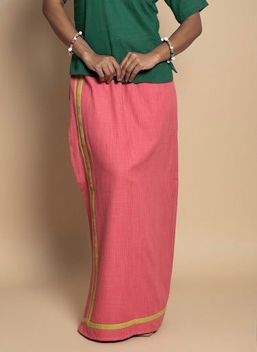 Light Pink pajamalungi with green stripes for Women's