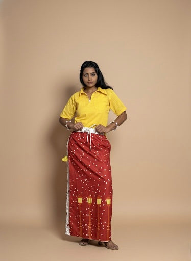 Women Red Snow/Lamppost Digital Print Pajamalungi