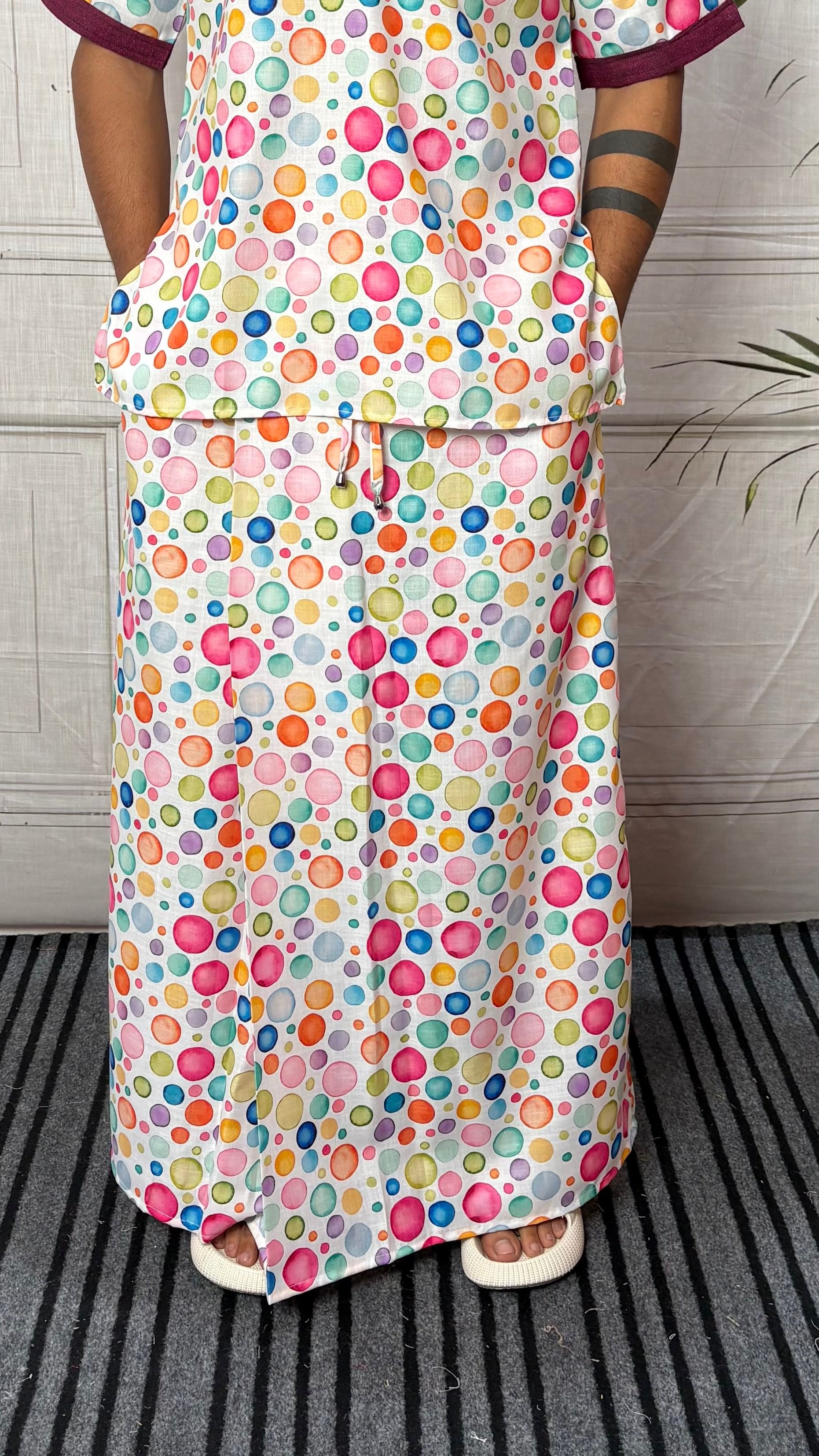 Men Multicolor Polka Dot Print pajamalungi