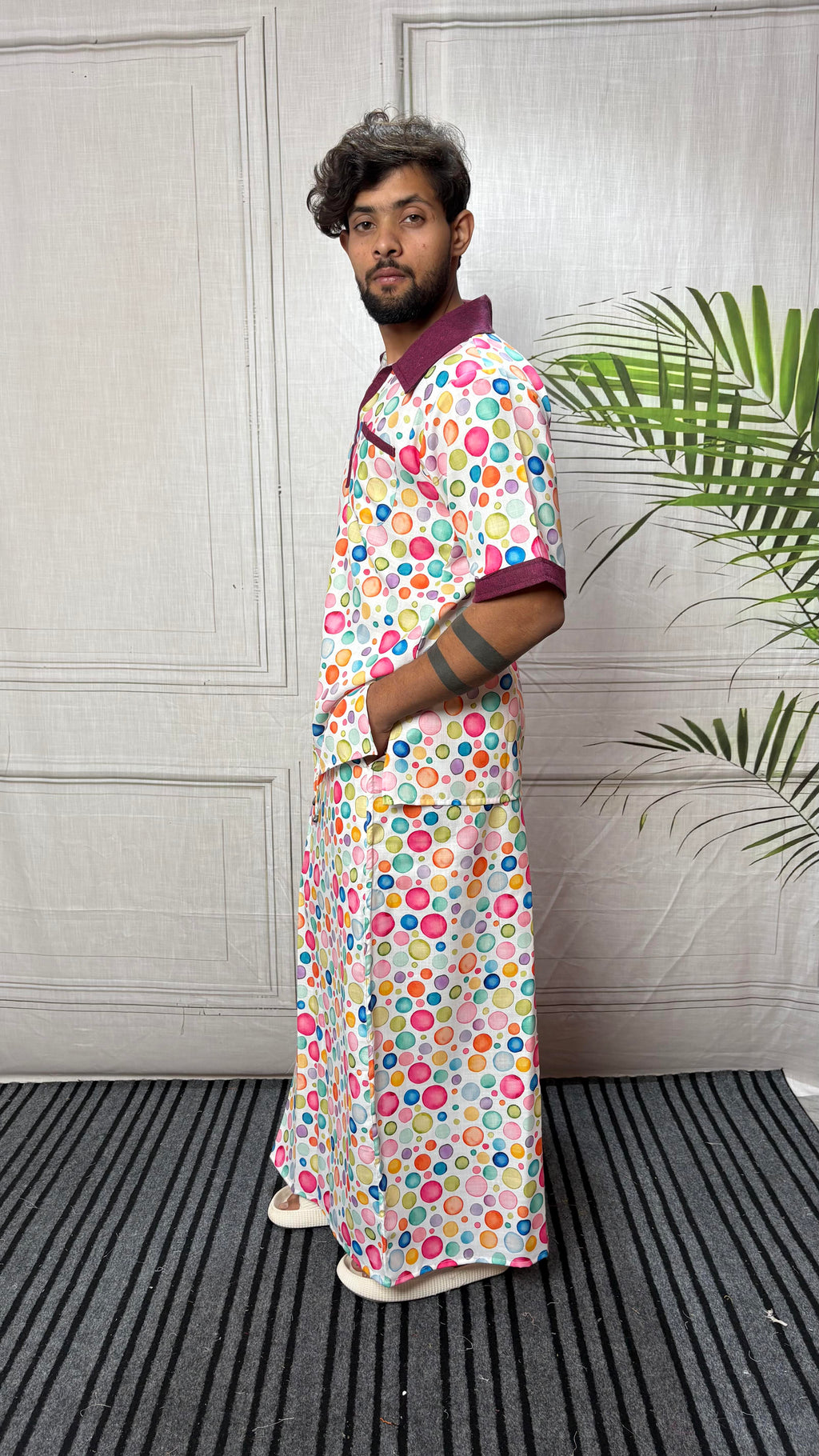 Men Multicolor Polka Dot Print pajamalungi