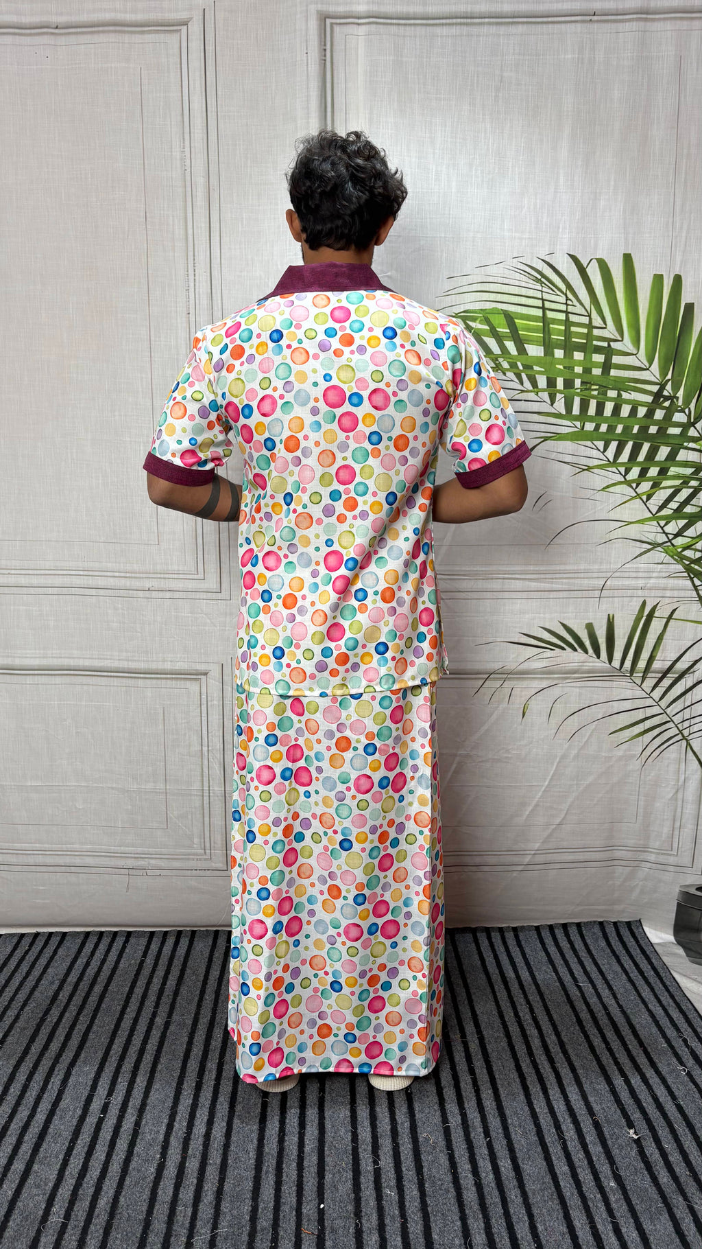 Men Multicolor Polka Dot Print pajamalungi