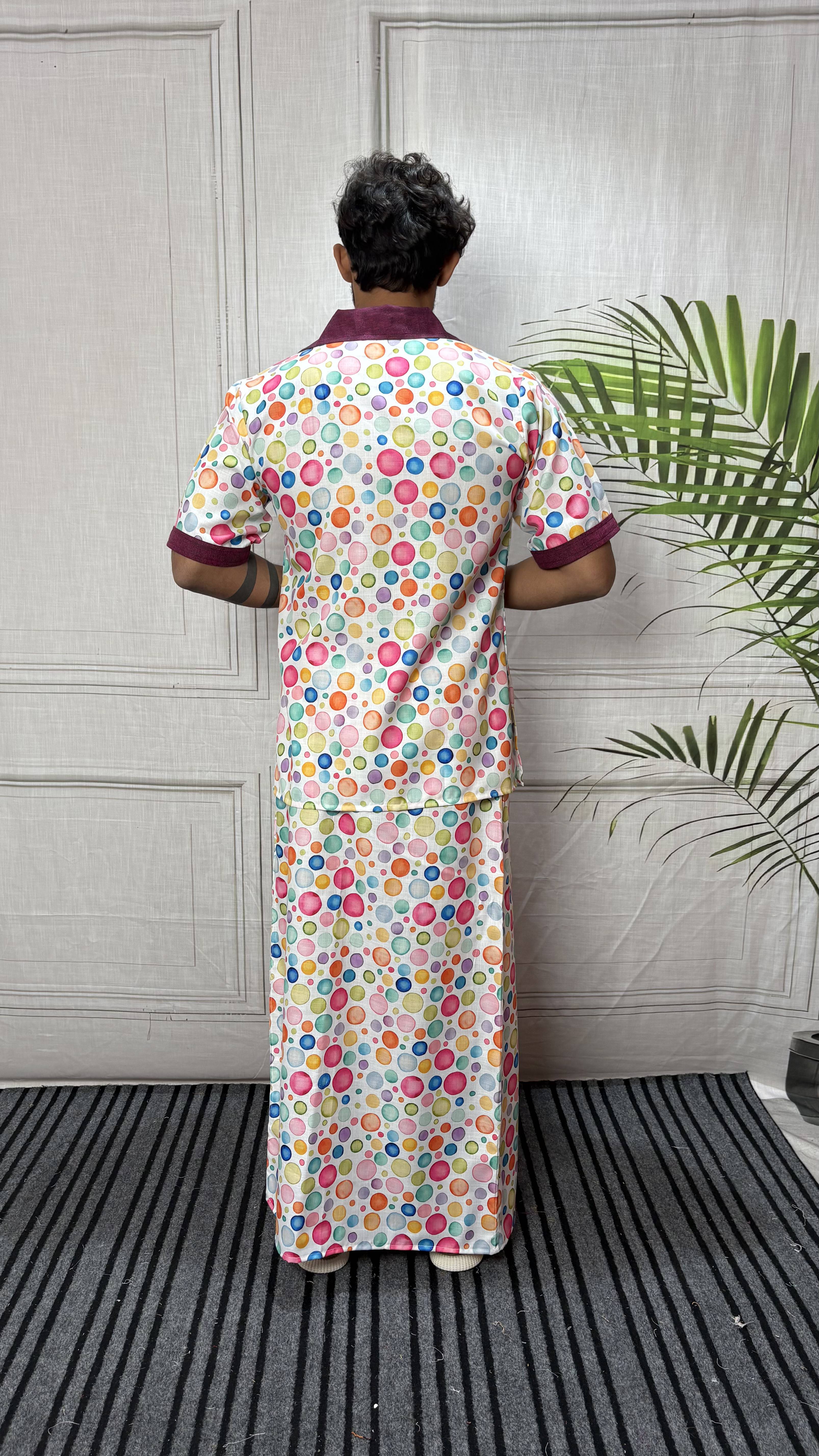 Men Multicolor Polka Dot Print pajamalungi