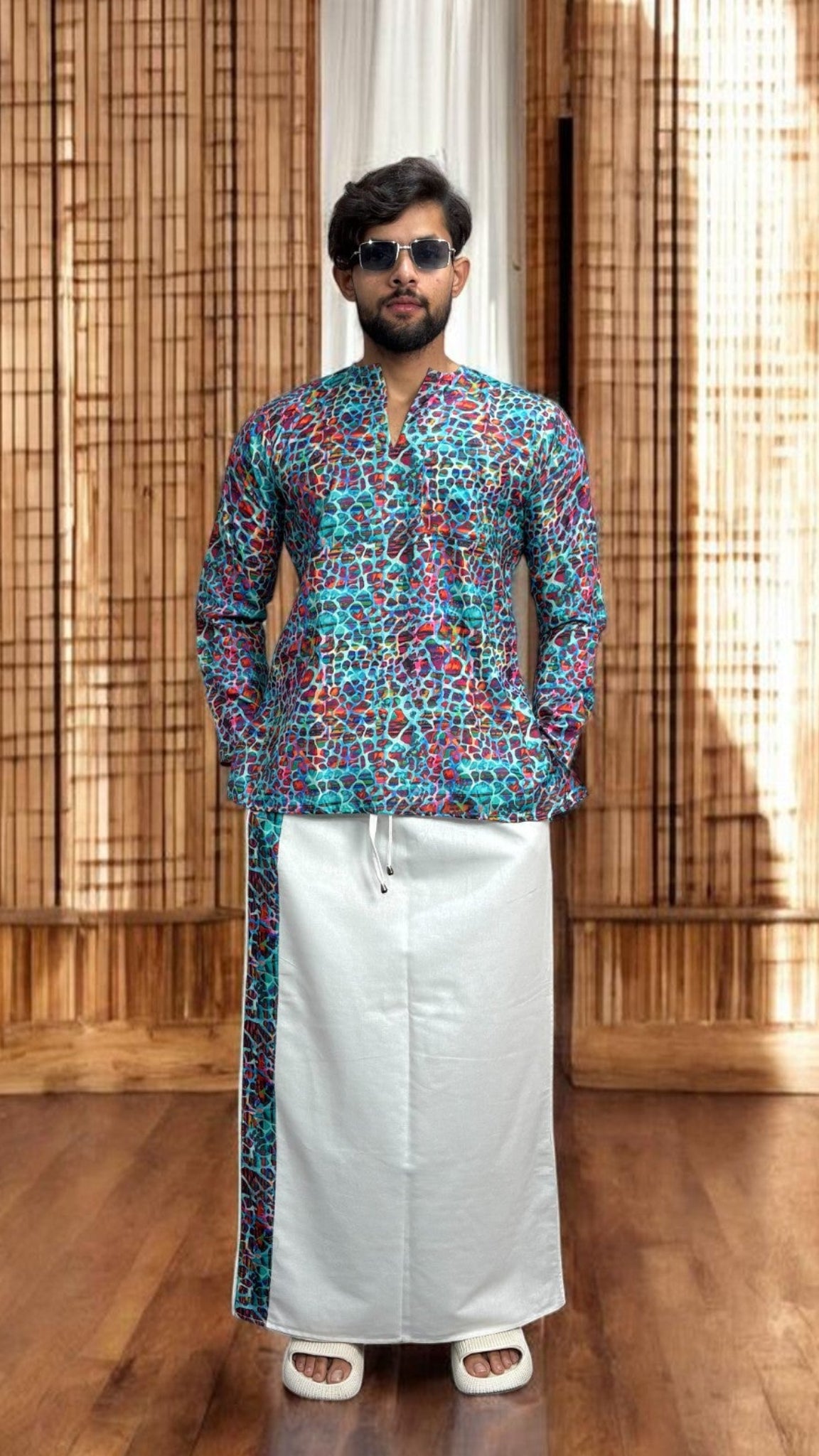 Men’s Multicolor Abstract Printed Kurta