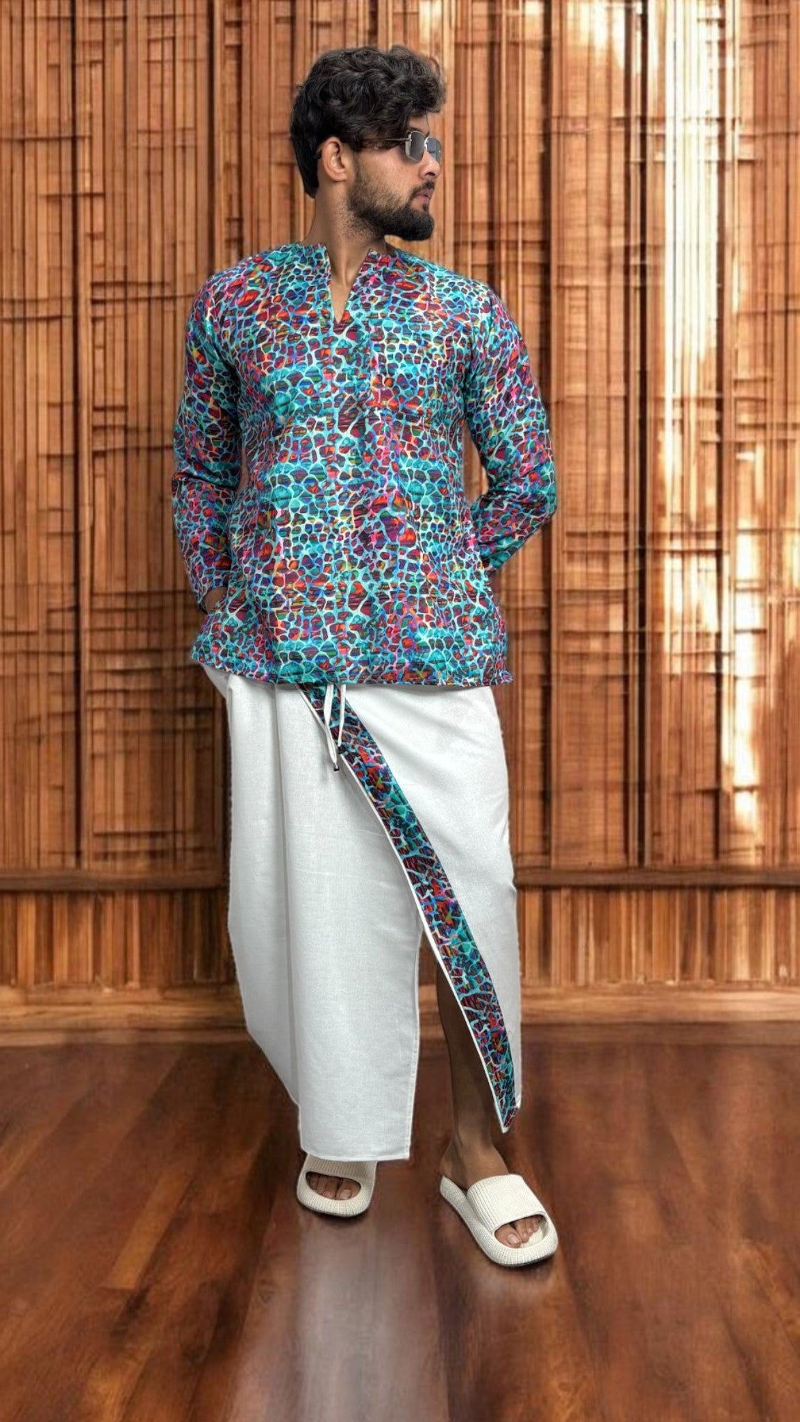 Men’s Multicolor Abstract Printed Kurta