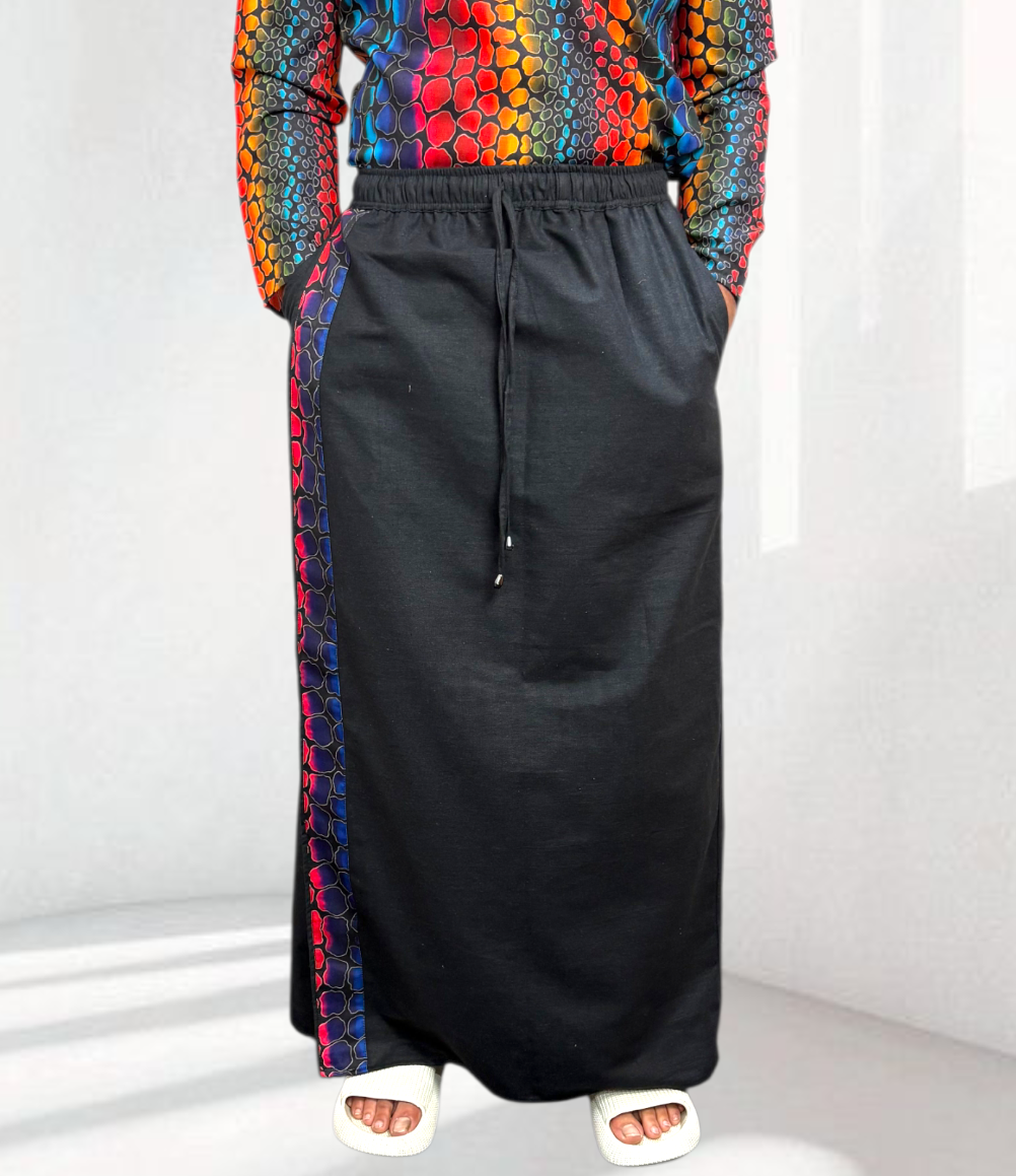 Men Black Color With Royal Border Pajamalungi