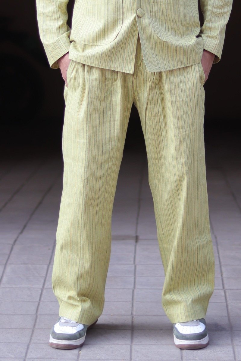 Yellow Stripe Cotton Pajama - Nirmal Online