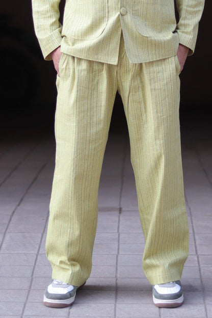 Yellow Stripe Cotton Pajama - Nirmal Online