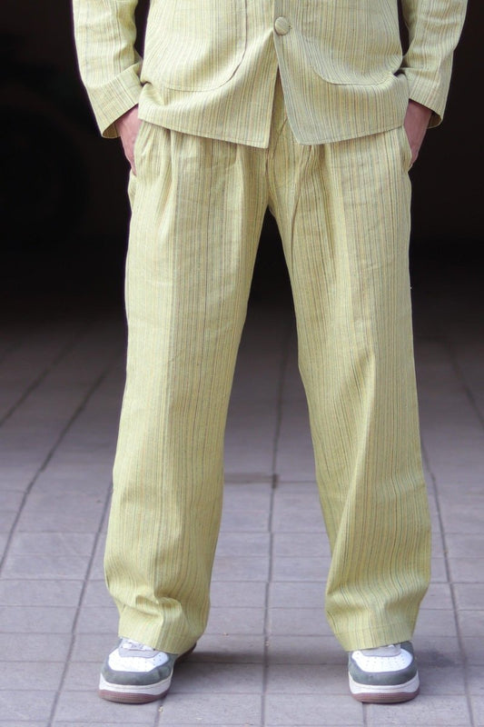 Yellow Stripe Cotton Pajama - Nirmal Online