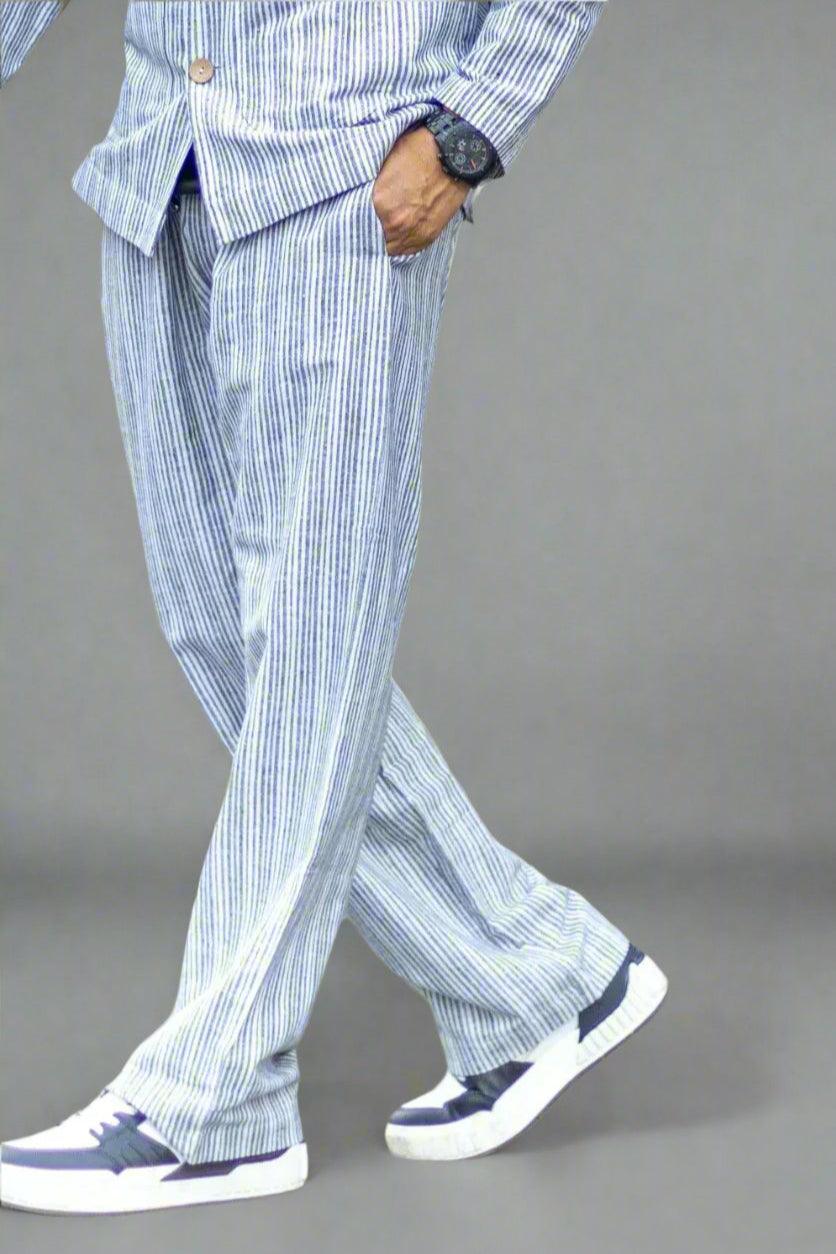 Black Stripe Cotton Pajama - Nirmal Online